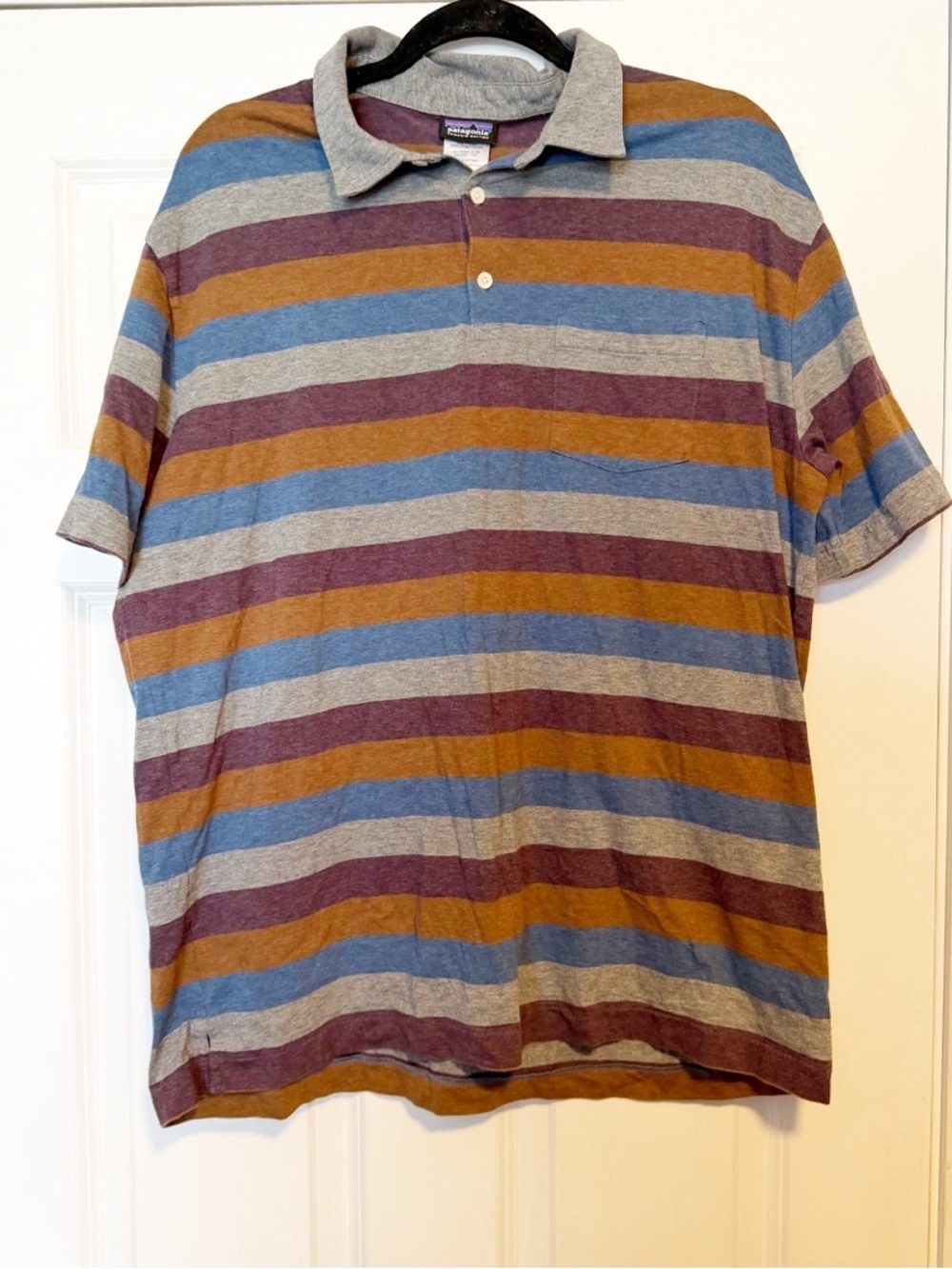 Patagonia squeaky clean men’s 100% organic cotton polo tee shirt